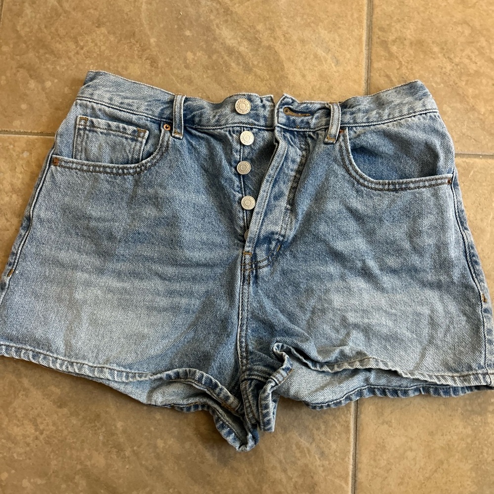 PacSun Vintage High-Rise Denim Shorts - Distressed Light Wash Size 29